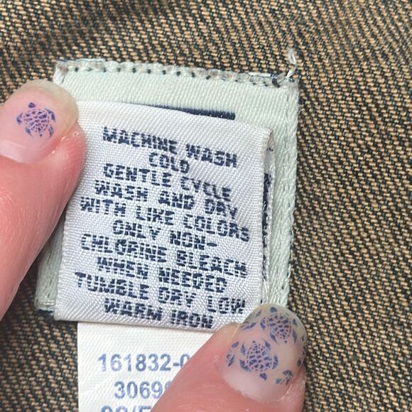 GAP Vintage Y2K Blue Dark Wash Denim Jean Jacket Trench Coat - Picture 7 of 8